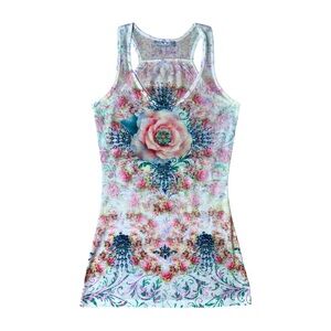 Alberto Makali floral artsy graphic tank top Whimsigoth Fairy